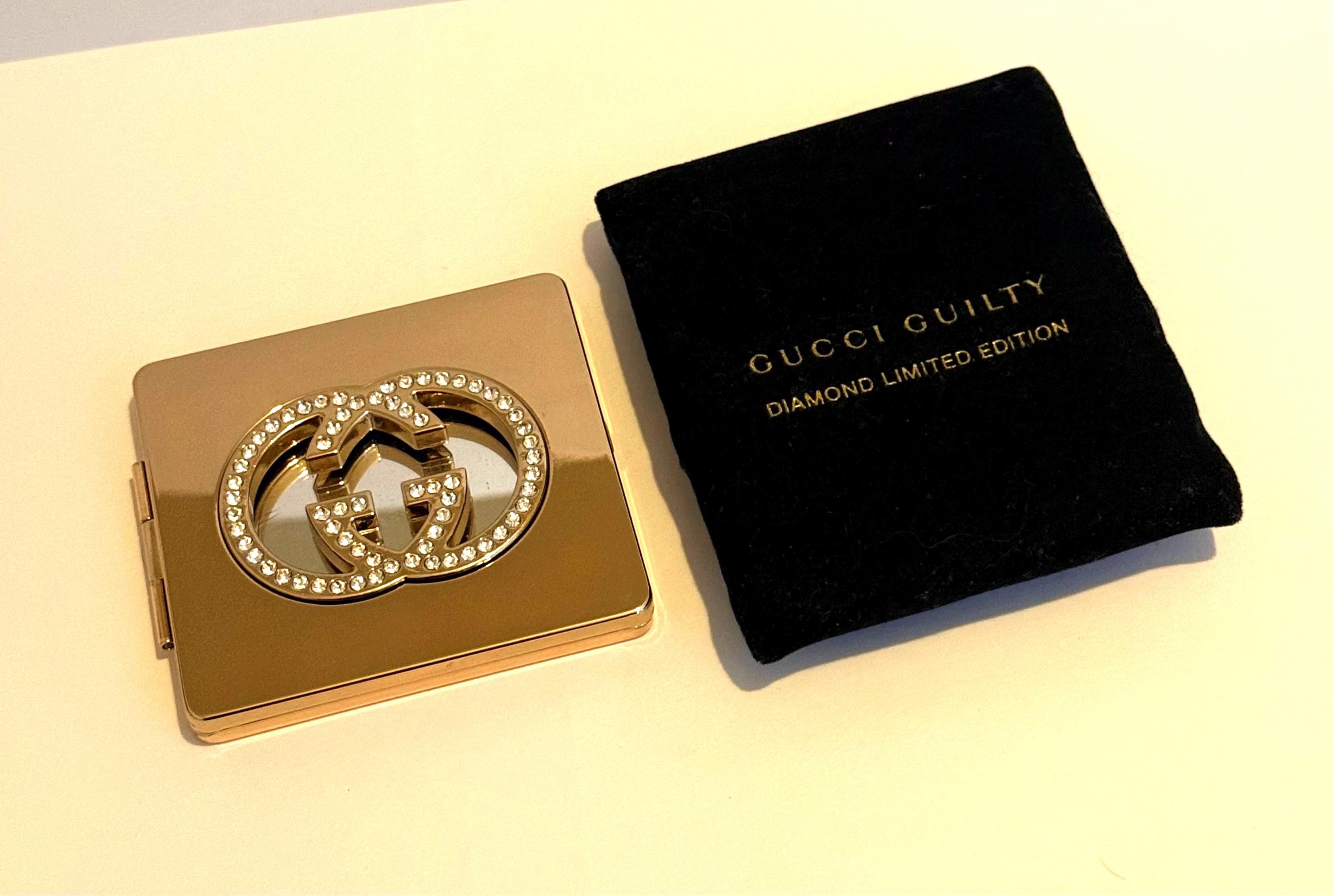 Vintage Gucci Guilty Diamond Limited Edition Gold Compact Mirror