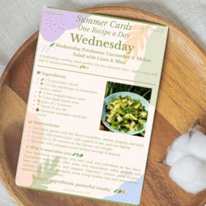 Vegan Salad Recipe Card: Printable Plant-Based Summer Recipe (PDF/PNG Download