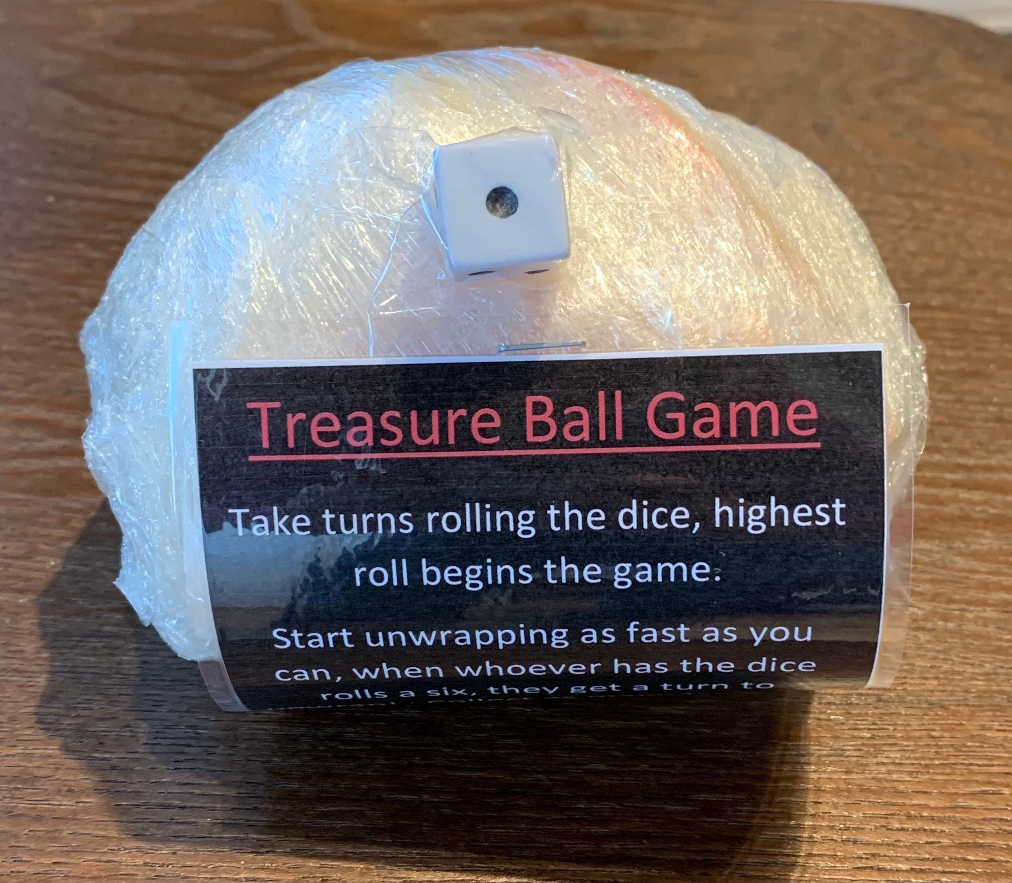 Large Saran Wrap Treasure Ball Game 