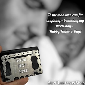 Tarjeta de billetera personalizada, regalo del Día del Padre, inserto de tarjeta de billetera, regalo para papá, tarjeta de billetera de metal, inserto de billetera de metal personalizado, EDC, regalo para él