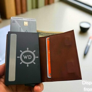 Personalized Leather Groomsmen Wallet: Engraved RFID Blocking Slim Wallet