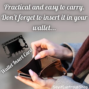 Tarjeta de billetera personalizada, tarjeta de billetera grabada personalizada, tarjeta de billetera personalizada, tarjeta de inserción de billetera, tarjeta de billetera de metal, regalo para papá, EDC