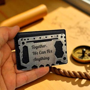 Personalized Multi Tool Wallet Card: Laser Engraved Stainless Steel