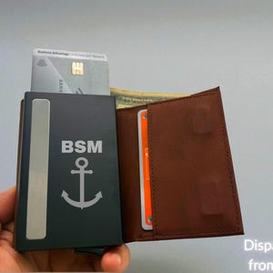 Personalized Leather Wallet: Engraved Slim Wallet, RFID Blocking