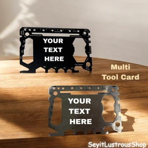 Tarjeta multiherramienta, billetera de supervivencia para acampar, senderismo, EDC, herramienta de bolsillo de acero inoxidable para regalo de hombre, regalo del Día del Padre, regalo para él