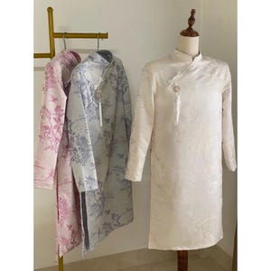 Modern Men&#39;s Ao Dai | Son Ca Brocade | Charm Accent | No Pants Included