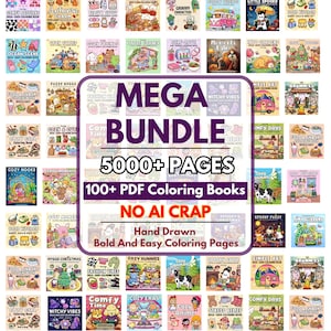 100+ Mega Malbücher bündeln| Handgezeichnete Malbücher | Malbücher Pdf| Malbücher für Jugendliche und Erwachsene | Ausmalbilder Bundle