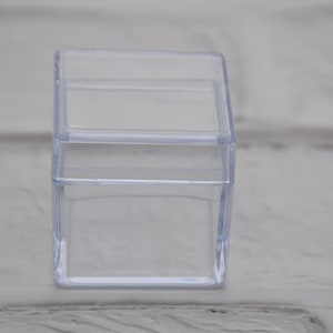 6Pcs Square Clear Plastic Box,Transparent Plastic Box,Container Box,Plastic Cases,35mmx35mmx35mm(height) AB66