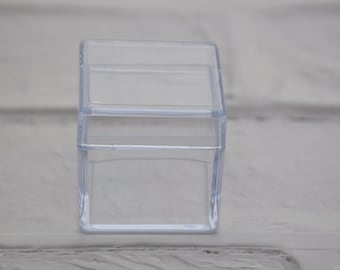 6Pcs Square Clear Plastic Box,Transparent Plastic Box,Container Box,Plastic Cases,35mmx35mmx35mm(height) AB66