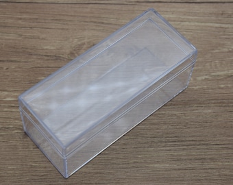 Boîte en plastique Transparent rectangulaire 2 pièces, boîte en plastique transparente, boîte de conteneur, boîtiers en plastique, 120mm x 50mm x 50mm (hauteur) AB112