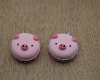 10 Resin Adorable Pig Animal Charms Earring Necklace Bracelet Bead Pendants DIY Jewelry Decoden Cabochon Keychain Accessories 27x23mm