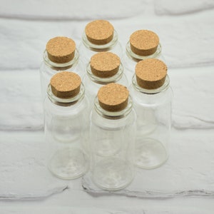 6Pcs 30ml Clear Glass Bottles Vials With Corks,Glass Jars With Lids,30mmx70mm