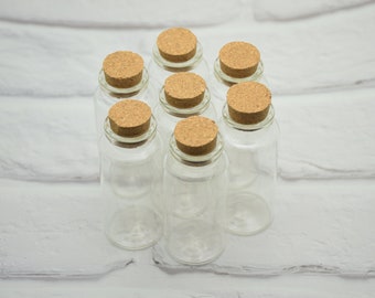 6Pcs 30ml Clear Glass Bottles Vials With Corks,Glass Jars With Lids,30mmx70mm