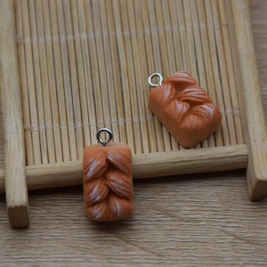 10 Resin Adorable Bread Food Charm Earring Necklace Bracelet Bead Pendants DIY Jewelry Decoden Cabochon Keychain Supplies 21x12mm