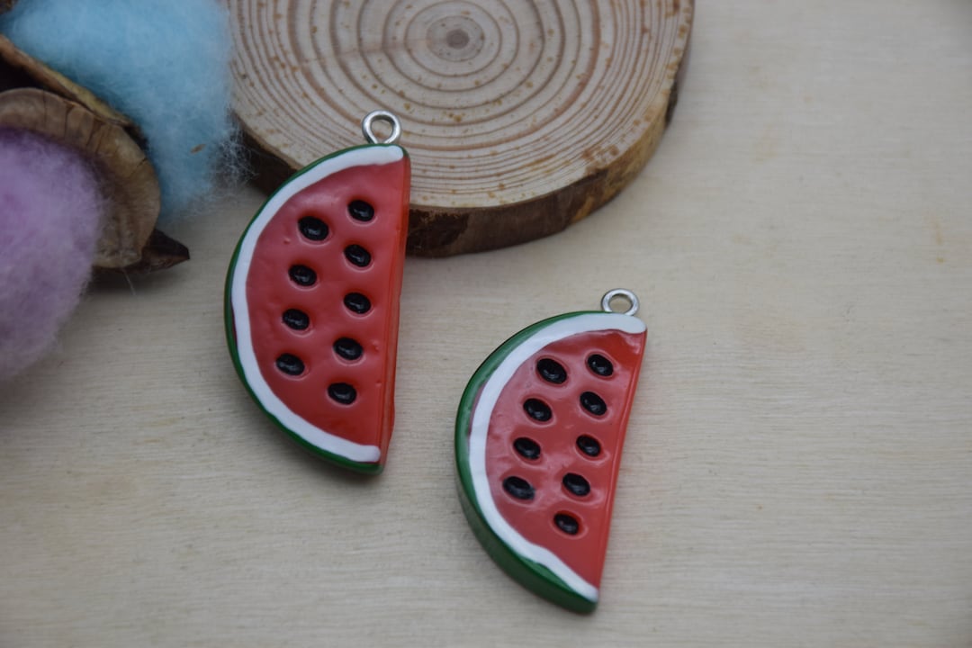 10 Resin Adorable Watermelon Fruit Charms Earring Necklace Bracelet ...