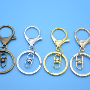 10 keychain with lobster clasp,key ring with swivel clasp,keychain hook,split ring,key holder,swivel clip,key ring clasp,charms keychain