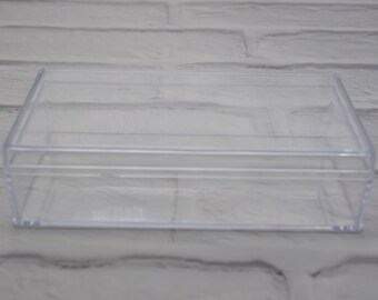 2Pcs Rectangle Clear Plastic Box,Transparent Plastic Box,Container Box,Plastic Cases,135mmx75mmx35mm(height) AB117