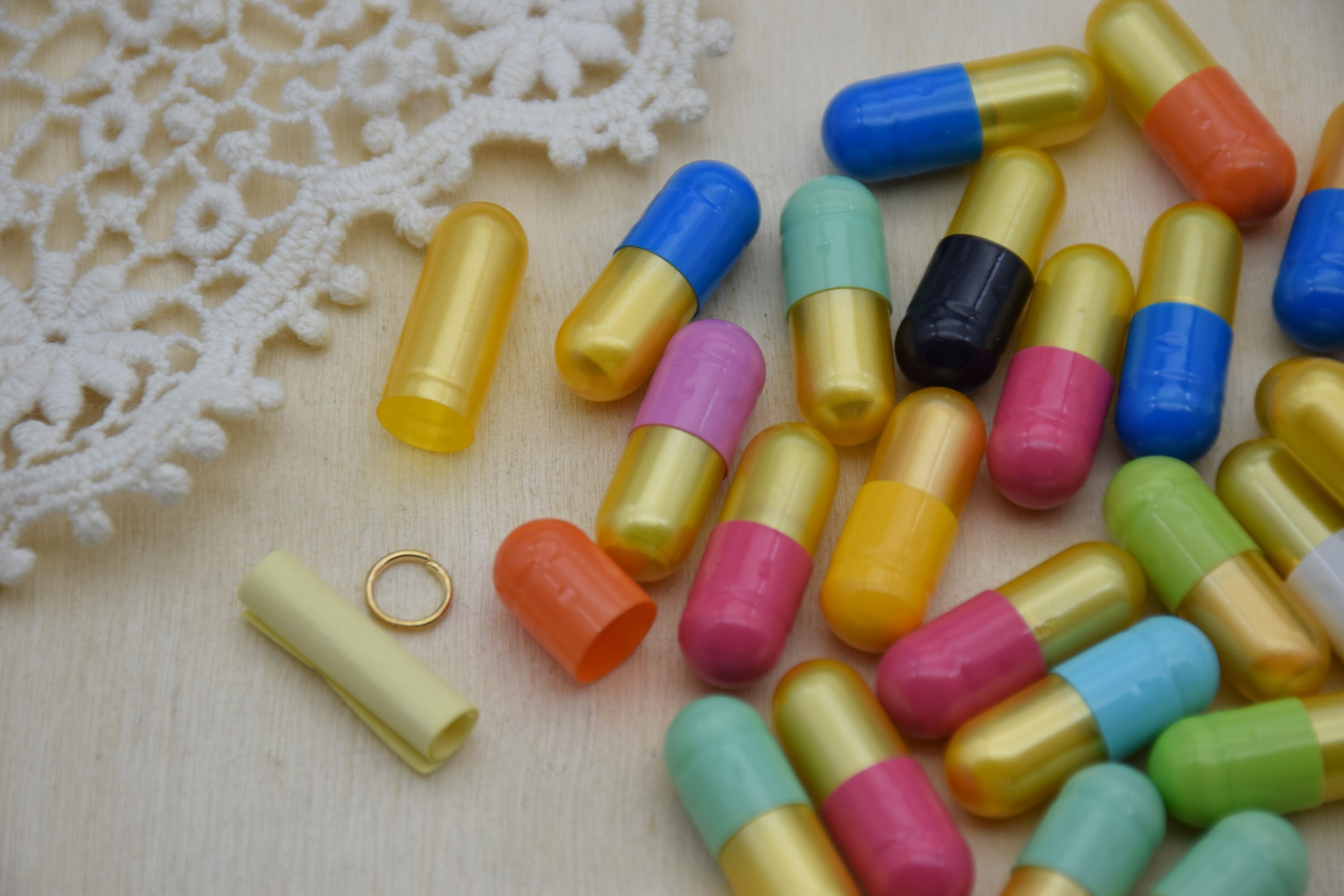 100 Kawaii Pill Capsule,wish Faux Pill,cute Blank Secrect Message Note ...