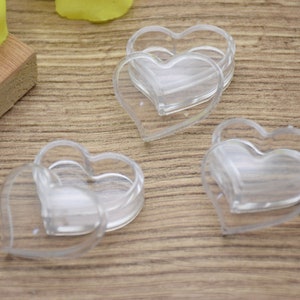 10Pcs Heart Clear Plastic Box,Transparent Plastic Box,Container Box,Plastic Cases,32mmx26mmx20mm AB45