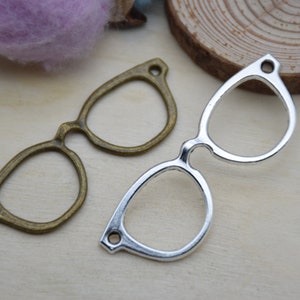 Metal Glasses Pendant,Charm For Jewelry Making,DIY Craft Supplies,Necklace Bracelet Earring Decoration Ornaments,Design Embellishment