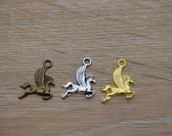 10 pieces 17mmx16mm metal pegasus flying horse animal charm/pendant for jewelry