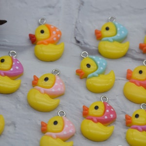 10 Resin Adorable Duck Animal Charms Earring Necklace Bracelet Bead Pendants DIY Jewelry Decoden Cabochon Keychain Accessories 23x17mm