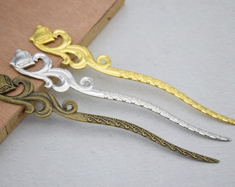 2 Metal Hair Sticks,Fox Hair Sticks,Fox Hair Pins,Animal Hair Stick,Metal Hair Pins,Metal Hair Picks ,Metal Hair Clips,16cm