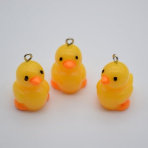 10 Resin Adorable Chick Animal Charms Earring Necklace Bracelet Bead Pendants DIY Jewelry Decoden Cabochon Keychain Accessories 25x21x17mm