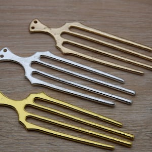 5 metal hair fork,hair combs,wedding bridal combs,hair pins,hair picks,hair accessory,head supplies,DIY combs,9.3cmx2.7cm