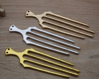 5 metal hair fork,hair combs,wedding bridal combs,hair pins,hair picks,hair accessory,head supplies,DIY combs,9.3cmx2.7cm