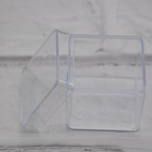 6Pcs Square Clear Plastic Box,Transparent Box,Container Box,Lid Box,Decoration Box,Plastic Cases,Storage Box,40mmx40mmx40mm(height) AB83