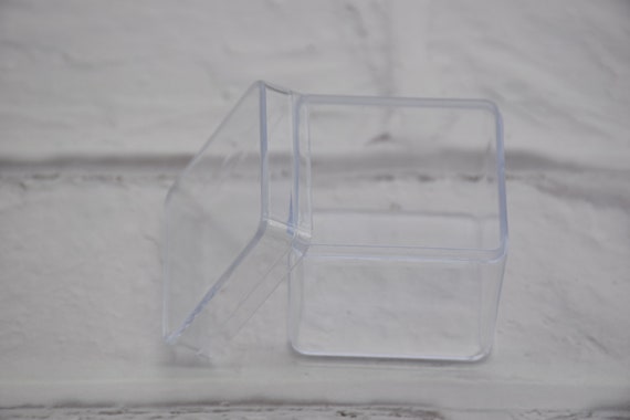6Pcs Square Clear Plastic Box,Transparent Box,Container Box,Lid Box,Decoration Box,Plastic Cases,Storage Box,40mmx40mmx40mm(height) AB83