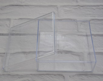1Pcs Square Clear Plastic Box,Transparent Box,Container Box,Lid Box,Decoration Box,Plastic Cases,Storage Box,125mmx125mmx50mm(height) AB101