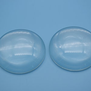 2Pieces 60MM Circle Clear Glass Cabochon,Extremely Clear Transparent Circle Domed Magnifying Glass Cabochon Covers,Magnify Glass Top,AG22
