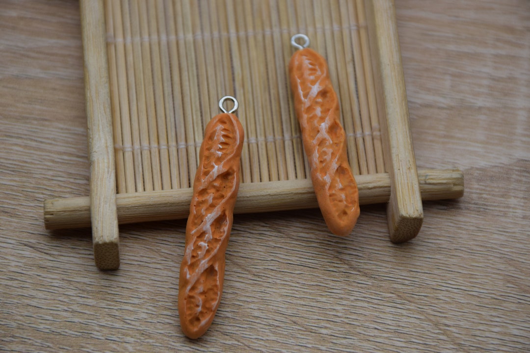 10 Resin Adorable Baguette Bread Food Charm Earring Necklace Bracelet