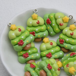 10 Resin Adorable Christmas Tree Charms Earring Necklace Bracelet Bead Pendants DIY Jewelry Decoden Cabochon Keychain Accessories 29x20mm