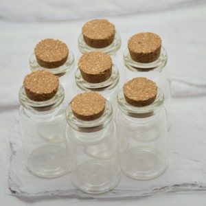 10Pcs 7ml Clear Glass Bottles Vials With Corks,Glass Jars With Lids,22mmx40mm