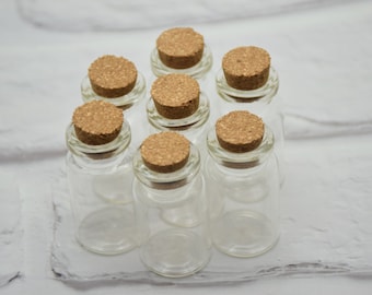 10Pcs 7ml Clear Glass Bottles Vials With Corks,Glass Jars With Lids,22mmx40mm