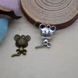 20 pieces 20mmx14mm metal rat mouse mice charm/pendant for jewelry
