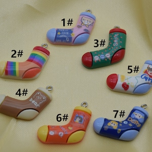 10 Resin Adorable Stockings Charms Earring Necklace Bracelet Bead Pendants DIY Jewelry Decoden Cabochon Keychain Accessories 27mmx24mm