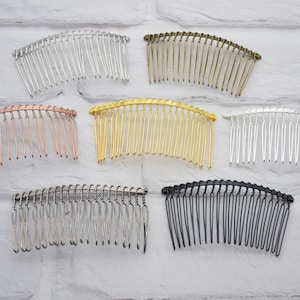 10 metal hair combs,wire combs,wedding bridal combs,hair accessory,head supplies,DIY combs,7.5cm(L)x4.0cm(H),20 teeth
