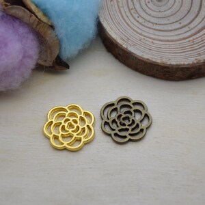 Metal Rose Flower Pendant,Charm For Jewelry Making,DIY Craft Supplies,Necklace Bracelet Earring Decoration Ornament,Design Embellishment