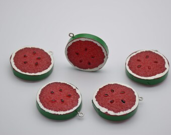 Boutigem Ciondoli a forma di frutta, in lega smaltata, fragola, anguria, ciliegia, per la creazione di gioielli fai da te, bracciali, collane, orecchini