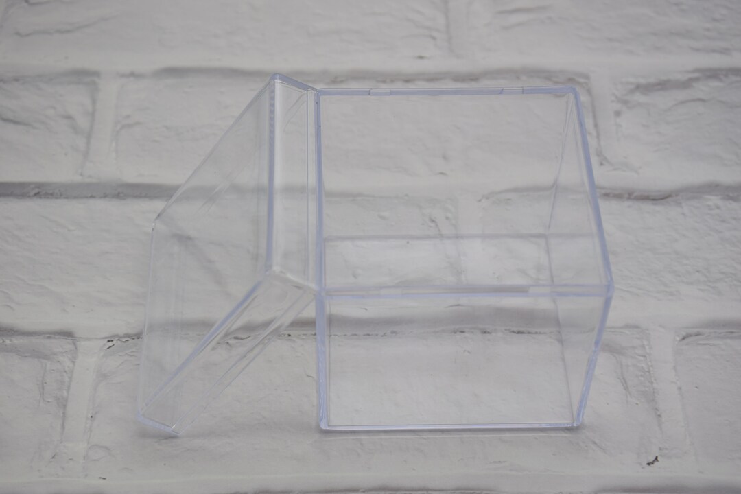 2pcs Square Clear Plastic Box,transparent Box,container Box,lid Box