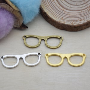 Metal Glasses Pendant,Charm For Jewelry Making,DIY Craft Supplies,Necklace Bracelet Earring Decoration Ornaments,Design Embellishment