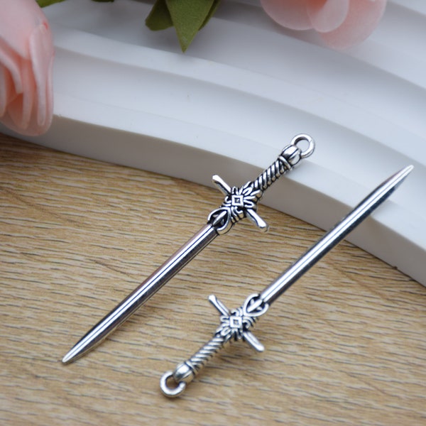 Metal Sword Pendant,Knife Charm For Jewelry Making,DIY Craft Supplies,Necklace Bracelet Earring Decoration Ornaments,Design Embellishment