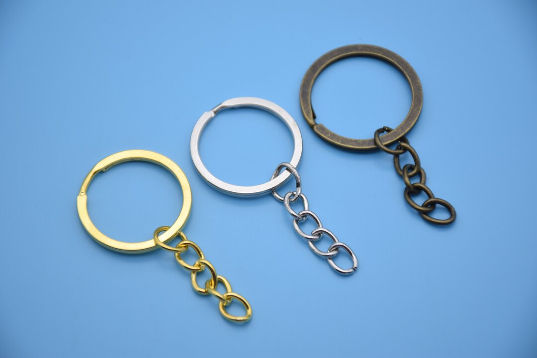 Nice Key Chain Rings 20 Metal Key Chain Rings,25mm Split Key Chain Ring With 25mm Link Chain ...