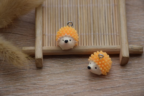 5pcs Cute Animal Hedgehog Resin Charms for Jewelry Making Earring Necklace  Keychain DIY Handmade Accessories Pendants