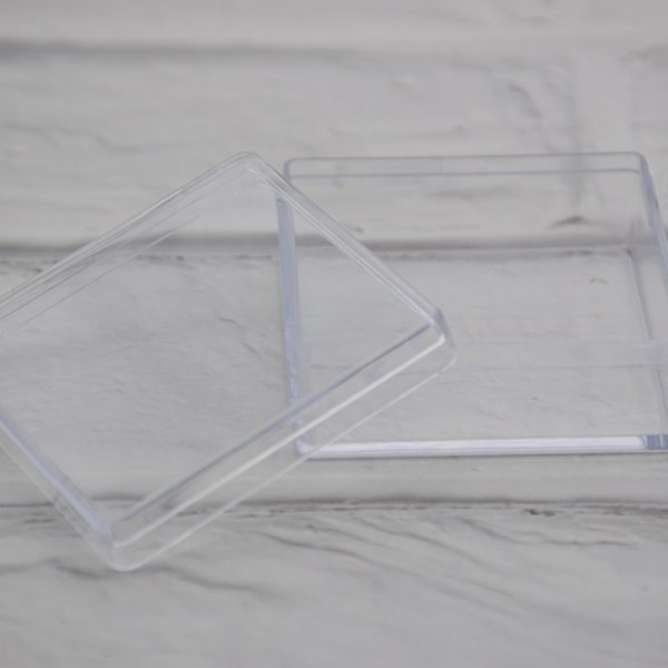 10Pcs Square Clear Plastic Box,Transparent Plastic Box,Container Box,Plastic Cases,50mmx50mmx20mm(height) AB67
