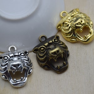 Metal Tiger Head Pendant,Charm For Jewelry Making,DIY Craft Supplies,Necklace Bracelet Earring Decoration Ornaments,Design Embellishment